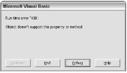 The error message is VBA's way of telling you something's wrong.