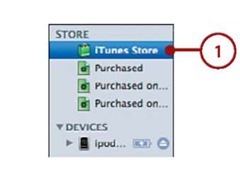 Click iTunes Store on the source list. iTunes connects to the iTunes Store, and you see the Home page.