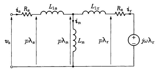 Dynamic T-model of the induction motor.