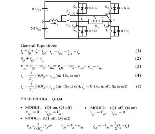 Development of mathematical model equations for an HF inverter.