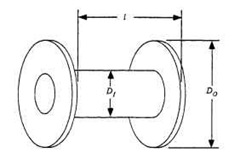 Cylindrical bobbin dimensions for coil winding. 
