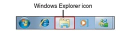 Start Windows Explorer from the taskbar.