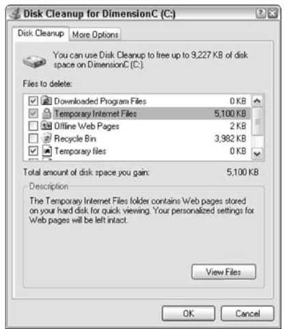 Types of files that Disk Cleanup can clean.