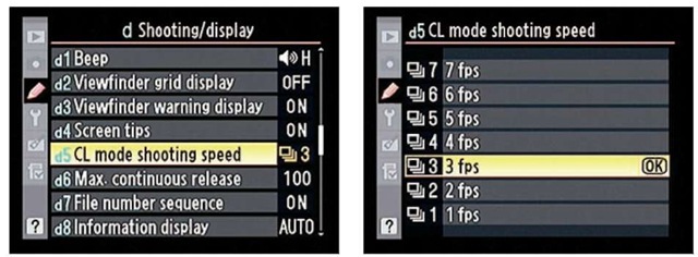 You can specify the maximum frames-per-second rate for Continuous Low Release mode.