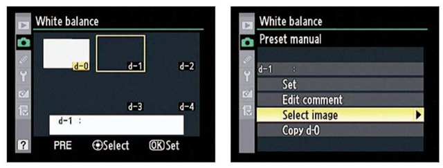 Select Preset d-1 through d-4; d-0 is reserved for direct-measurement presets.