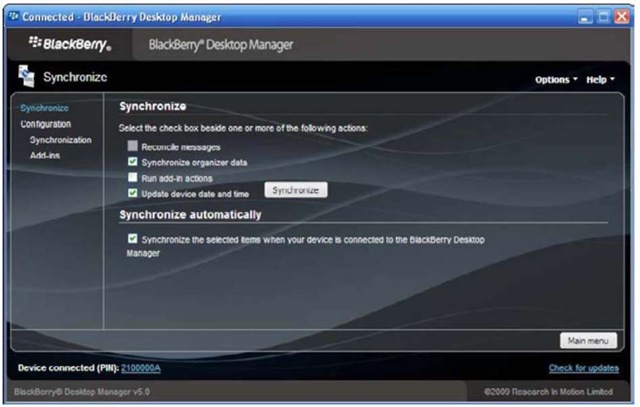 BlackBerry Desktop Manager,Preparing your PC for PIM synchronization