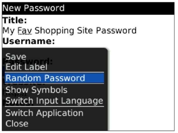 Generate a random password.