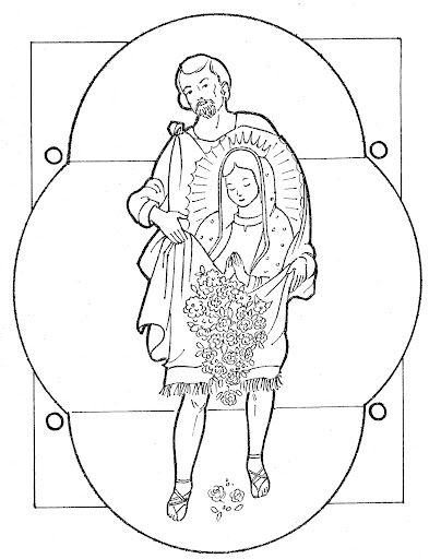 Juan Diego and the Virgin of Guadalupe free coloring pages
