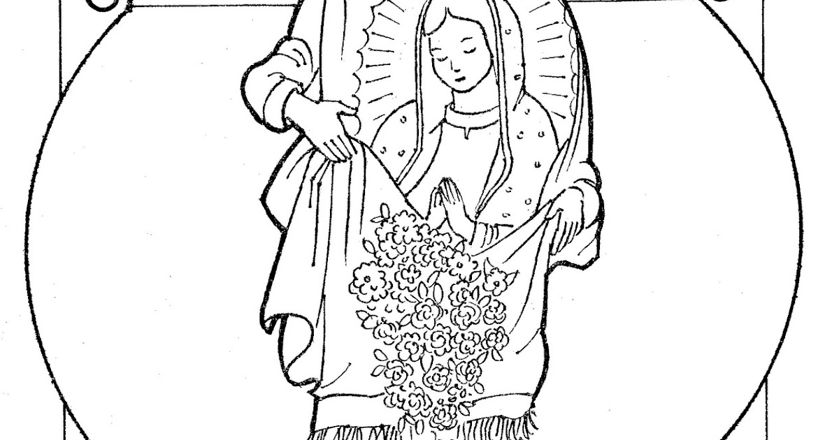Juan Diego and the Virgin of Guadalupe free coloring pages | Coloring Pages