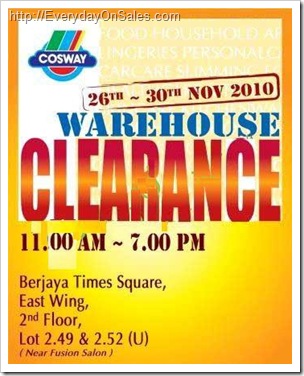 Cosway_Warehouse_Sale