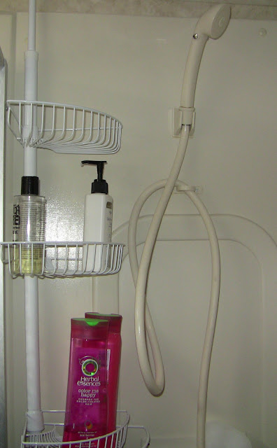 shower caddy for space saving in an rv or boat
