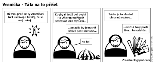 Komiks Vesnička - Táta na to přišel.