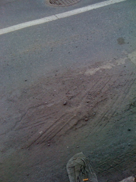 Allens Ave Bike Lane debris