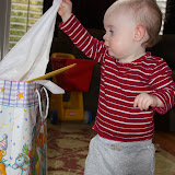 Opening my first gift.