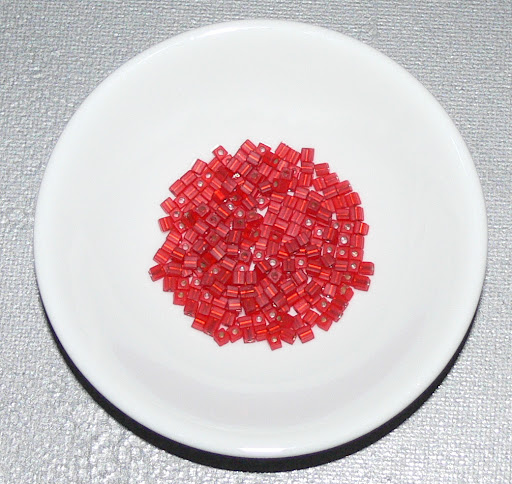 Miyuki Square 3mm matte Flame Red - PER GRAM