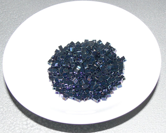 Miyuki Square 3mm Blue Iris- PER GRAM