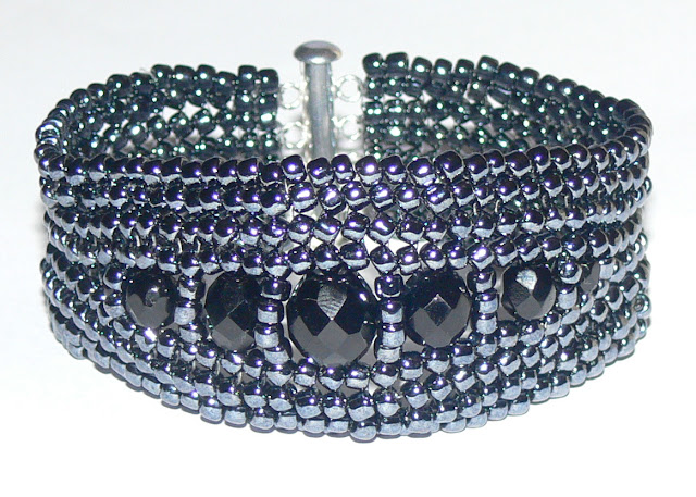 *Cleopatra* DIY Bracelet - Pewter / Black Kit