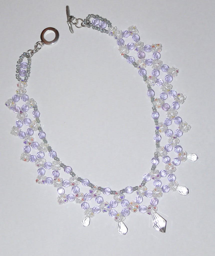 *Crystal Lace* DIY Necklace - Clear / Lilac Czech