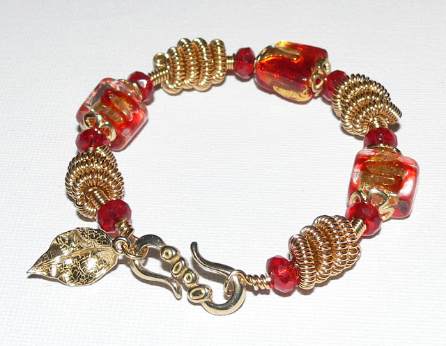 *Venetian Dreams* DIY Bracelet - Red/Gold Anti-tarn brass