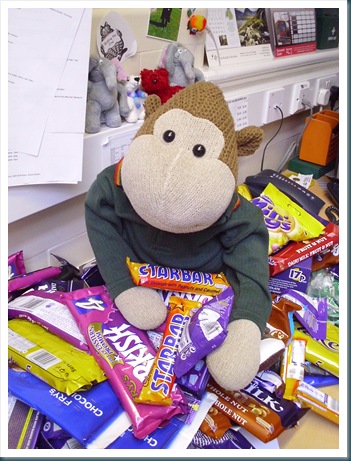 Sitting on a pile of chocolate