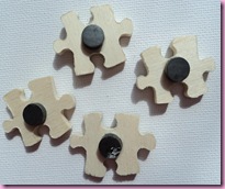 Altered Jigsaw Fridge Magnet Back View