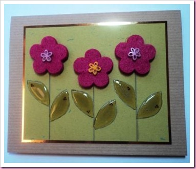 Felt Flower Card Felt Flower Card