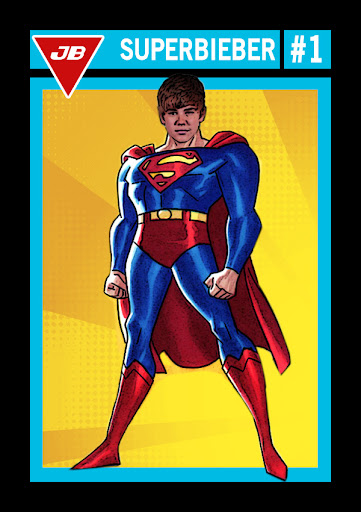 Justin Bieber Superhero Trading Cards