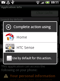 Switch between Android and the HTC Sense UI