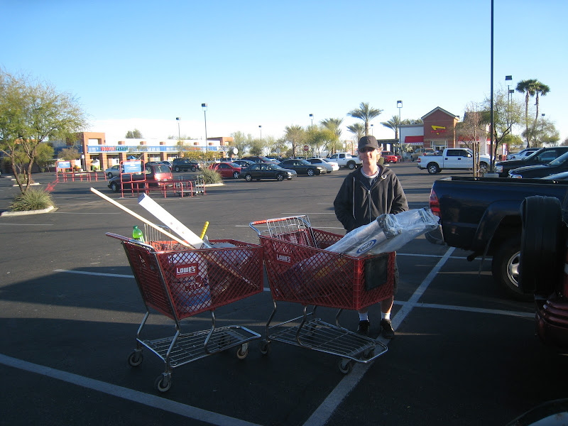 One of our many, many trips to hardware store to fix our many, many blemishes