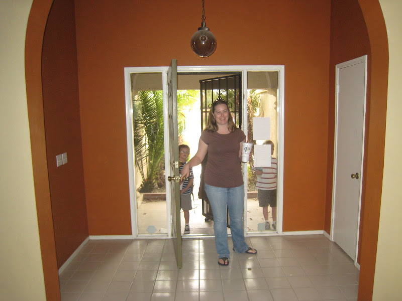 Sara entering home for the first time