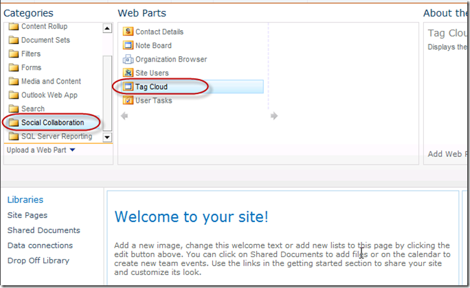 SharePoint 2010 Web Part Gallery - Tag Cloud Web Part SharePoint 2010 Web Part Gallery - Tag Cloud Web Part