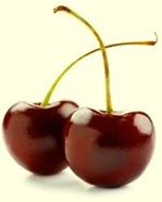 Isolated red cherries
