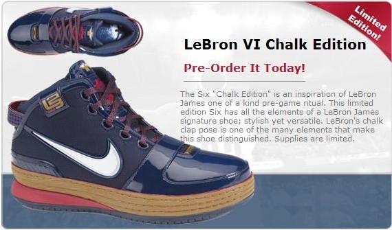 Chalk Nike Zoom LeBron VI Available at Cavaliers Team Shop