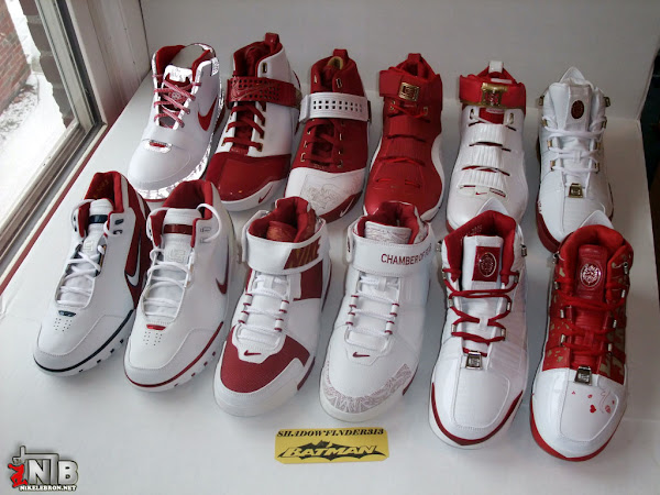 SHADOWFINDER3138217s Nike Zoom LeBron White and Red Team
