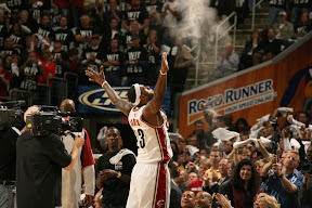 Amazing Encore LeBron and Co. Cruise By Hawks in the Series Opener lebron james nba 090505 cle vs atl 47 game 1 Amazing Encore LeBron and Co. Cruise By Hawks in the Series Opener