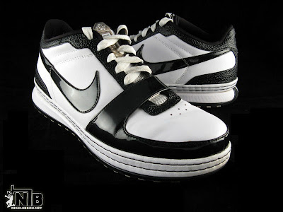 lebron6 low black white 10 web Nike Zoom LeBron VI Low White / Black Patent Leather Showcase