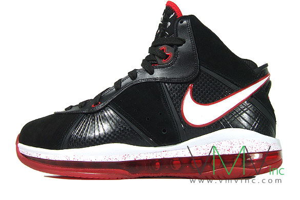 Nike Air Max LeBron VIII 8 GS 8211 BlackWhiteRed 8211 First Look