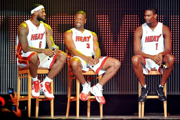 LeBron James amp Wade amp Bosh Welcoming Party with Miami Heat