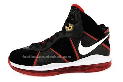 Nike Air Max LeBron VIII Black/White/Red L23 Logo Sample nike air max lebron 8 ss black white red 3 01 Nike Air Max LeBron VIII Black/White/Red L23 Logo Sample