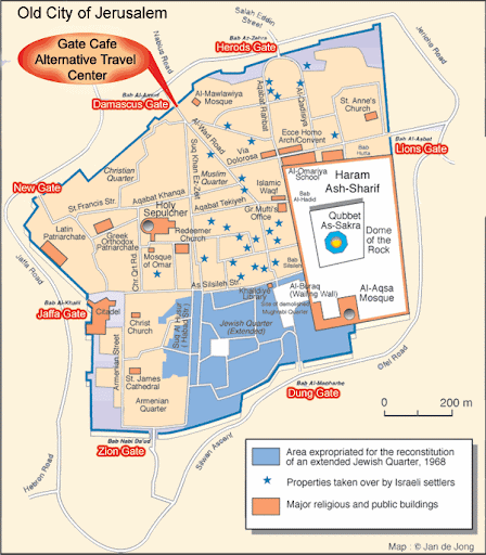 View or download this map of Jerusalem's Old City, including locations of 