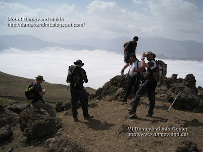 A quick rest above clouds to take photos, Damavand tour, altitude 3200m Photo by A. Soltani