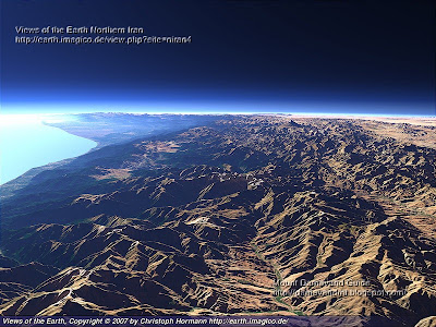 Alborz Mountains, Caspian Sea and Mt Damavand