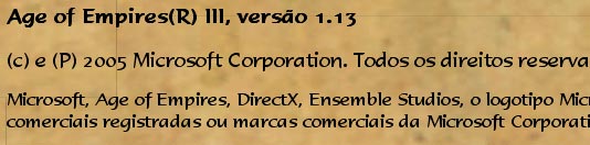Tela contendo a versão do AGEIII.