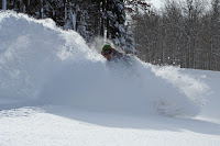 Me getting some November powder after hiking Holimont Resort