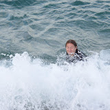 Mia in the famous Chesil Surf
