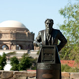 Eadweard Muybridge, motion-picture pioneer, statue on the George Lucas Campus