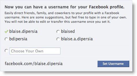 Esclusiva: il futuro di Facebook Username