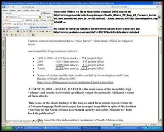 Genocide Watch 2003 Boer murders due to Racial Hatred farm attack jepg report 3 (2)