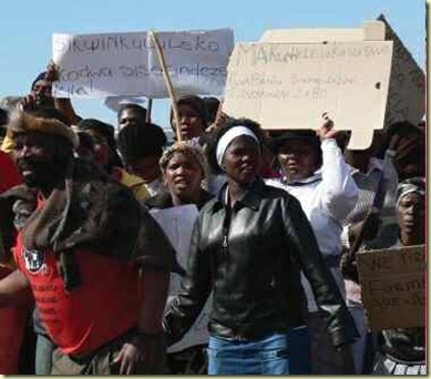 Landless Farm Dwellers protesting March 2009 uThukela district afra co za
