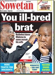 Malema_Ill_Bred_Brat_ButheleziSowetanFrontPageFeb112009